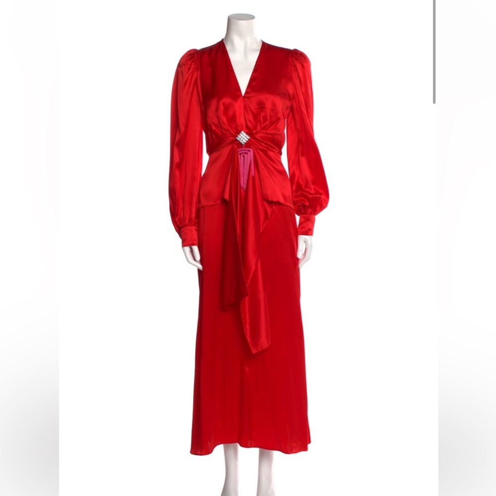 Alessandra Rich Red Maxi Dress